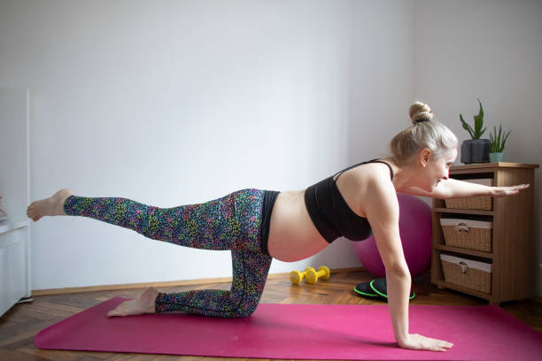istock Prenatal Yoga At Home 1383858643