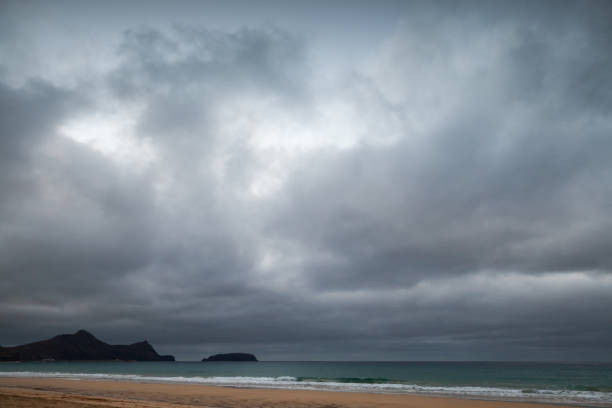 istock Coastal landscape with dramatic stormy sky 1383860927