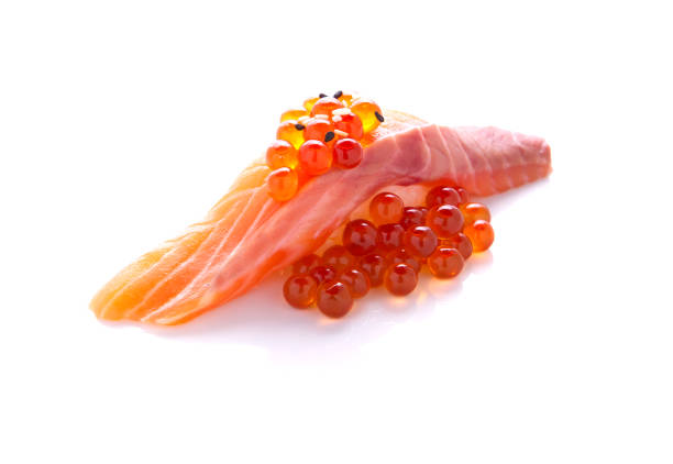 Overflowing sushi, salmon, Japanese food stock photo