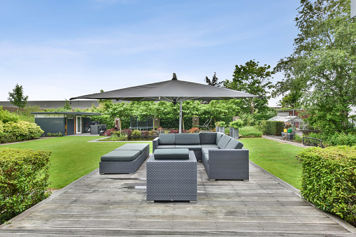 Small sitting area under a canopy