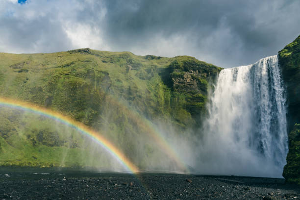 istock Skogafoss waterfall in Iceland on a summer's day with long exposure 1383868332
