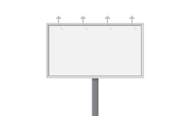 ilustraciones, imágenes clip art, dibujos animados e iconos de stock de una valla publicitaria de la gran ciudad para colocar tu publicidad aislada - valla publicitaria