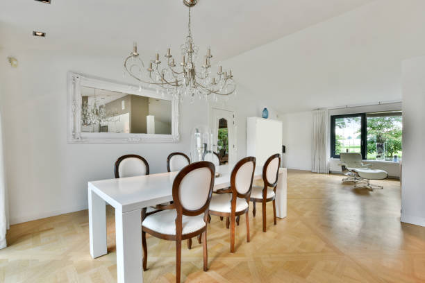 istock Interior of a spacious bright dining area 1383876053