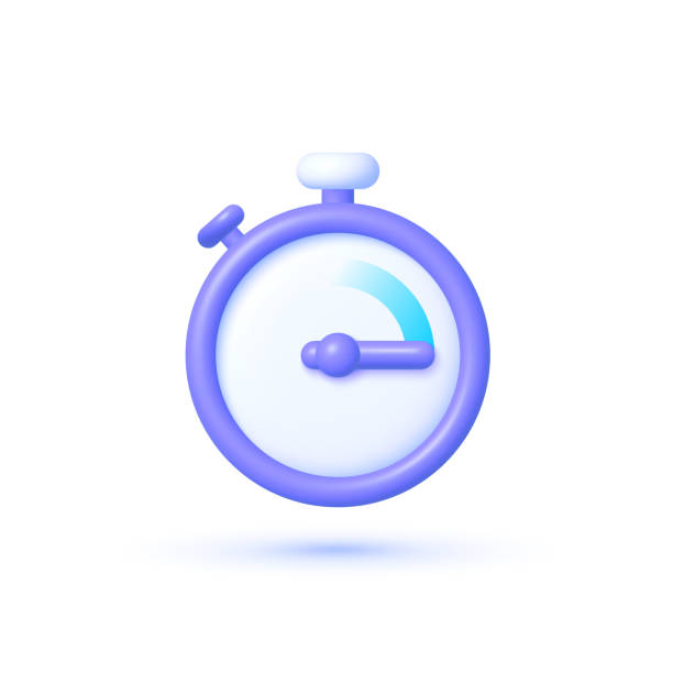 timer in realistic style on white background. 3d timer. realistic isolated vector. 3d vector illustration. - zamanlayıcı stock illustrations