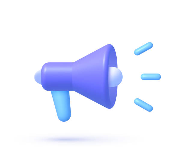 Megaphone 3d in 3d style. Cartoon illustration with megaphone 3d. 3d realistic render vector. Megaphone 3d in 3d style. Cartoon illustration with megaphone 3d. 3d realistic render vector. Vector illustration notification icon illustrations stock illustrations