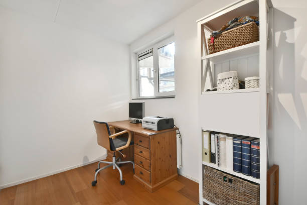 istock Work area in the house, comfortable office 1383885034