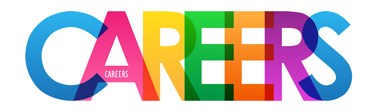 CAREERS colorful vector typography banner