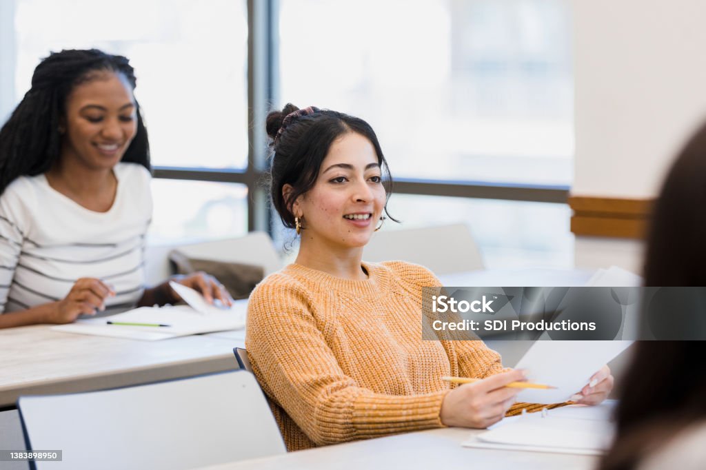 Injoy E Class Students Enjoying Class Stock Photo - Download Image Now - Lecture Hall ...