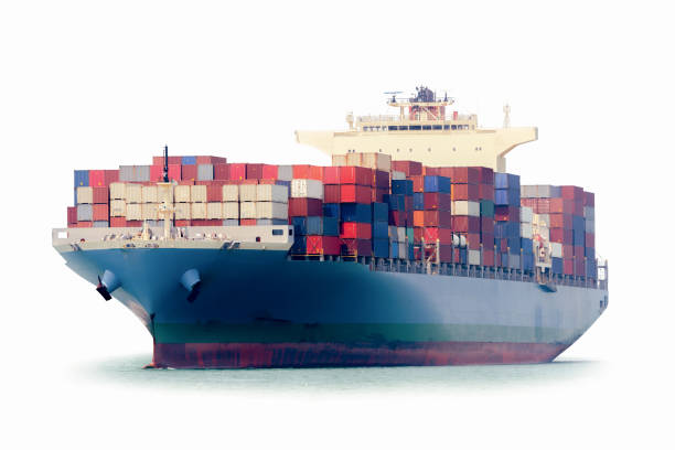 istock Container Cargo Ship and Tug boat isolated on white background, Freight Transportation and Logistic Concept, Shipping 1383933396