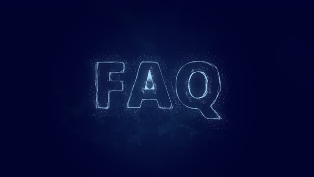 FAQ text. Plexus with text FAQ. Plexus. 4K video