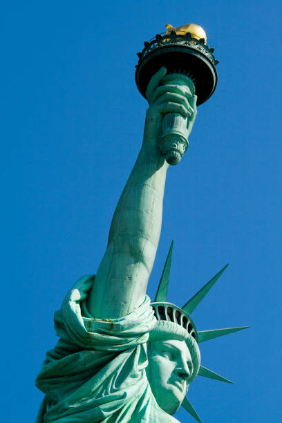 Statue of Liberty View of the iconic Statue of Liberty in New York city on a sunny summer day. statue of liberty new york city photos stock pictures, royalty-free photos & images