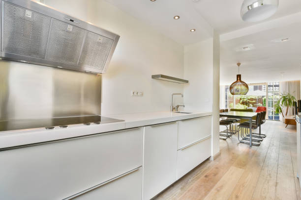 istock The interior of a small kitchen in white 1383944018