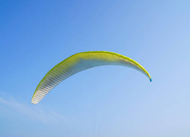 istock Tandem paragliding (extreme sport) over blue sky, Antalya, Konyaalti 1383950205