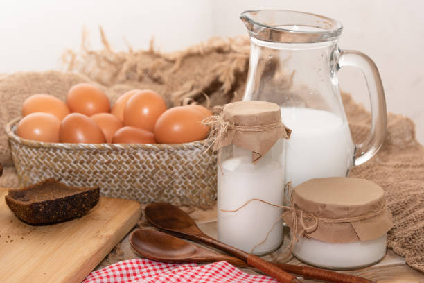 istock Rustic homemade eggs with freshly baked bread. 1383955723
