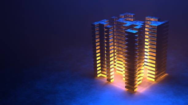 istock 3d Rendering. Digital City seamless loop. Futuristic Hi Tech Background 1383957973