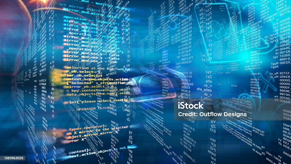 Data Analytics And Computing In Cyberspace Stock Photo - Download Image ...