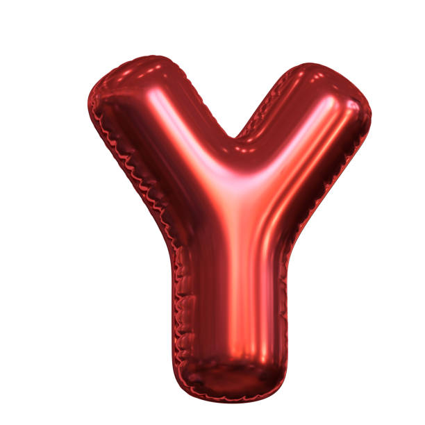 istock Pink metallic balloon font 3d rendering, letter Y 1383965710