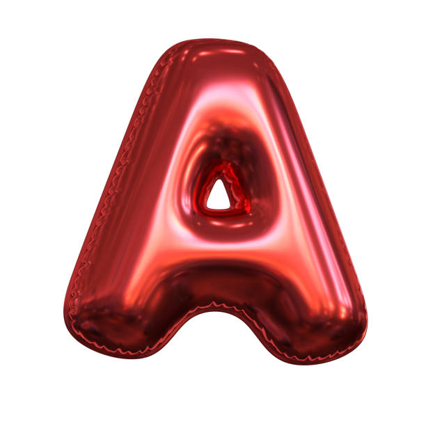 istock Pink metallic balloon font 3d rendering, letter A 1383966432