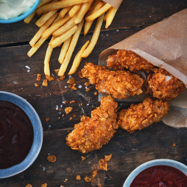istock Crispy Fried Chicken with French Fries 1383966653