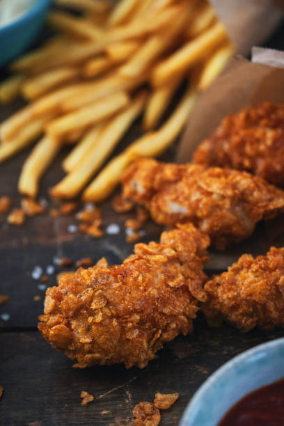 istock Crispy Fried Chicken with French Fries 1383966703
