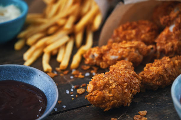 istock Crispy Fried Chicken with French Fries 1383966704