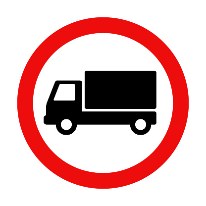 prohibition sign for trucks