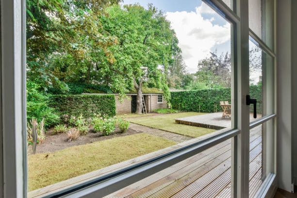 istock View from the window to the backyard 1383966947