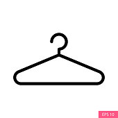 istock Hanger vector icon in line style design for website design, app, UI, isolated on white background. Editable stroke. EPS 10 vector illustration. 1383966962
