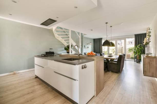 istock The interior of the house with open-plan 1383968124