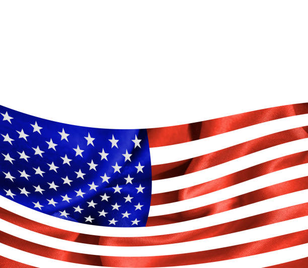 istock USA American flag background texture, silk 1383969343