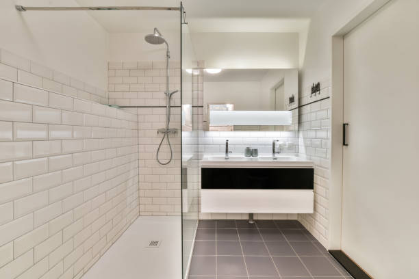 istock Modern bathroom in a new house 1383971054