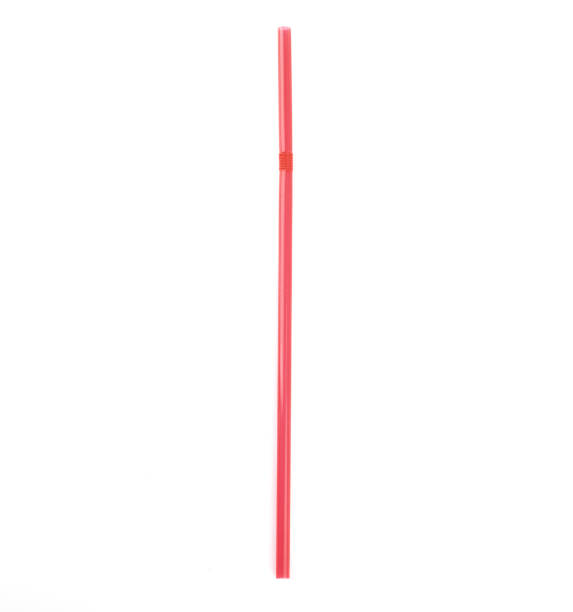 istock Red cocktail tube isolated on white background. 1383977233