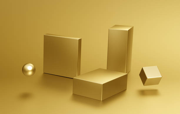 istock Abstract 3D render of cylinder podiums 1383978718