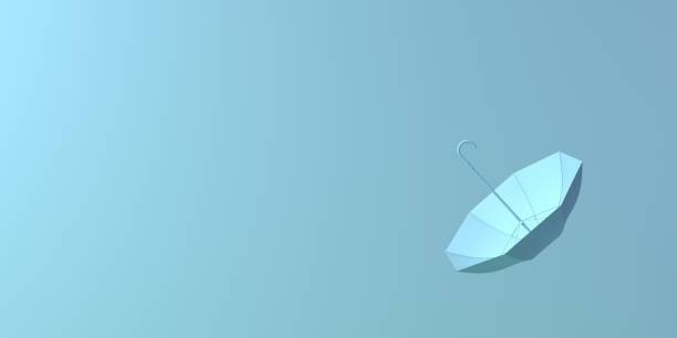 istock Blue painted umbrella in the air 1383978807