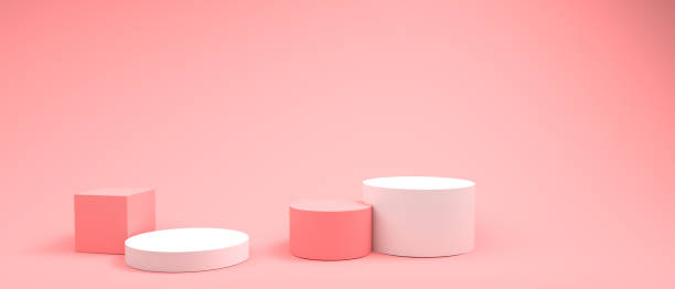 istock Abstract 3D render of cylinder podiums 1383978882