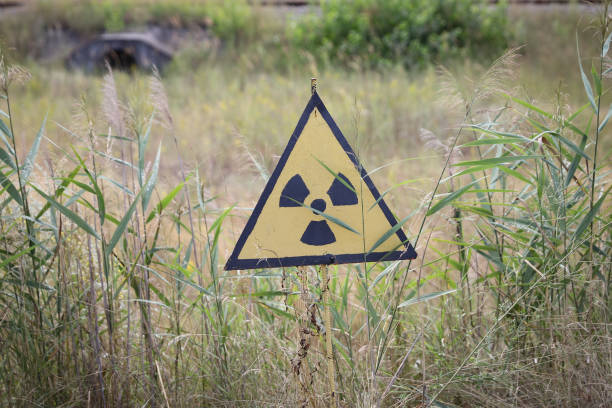 istock Nuclear Warning Sign in Chernobyl Exclusion Zone, Ukraine 1383978909
