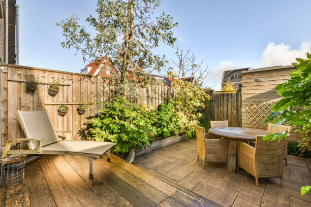 istock The backyard of a modern house 1383979985