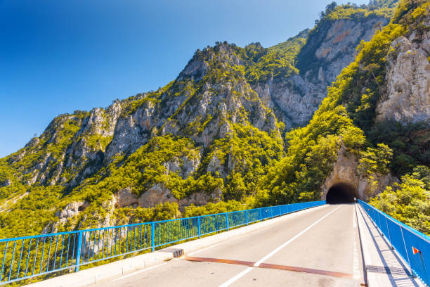 The famous Piva Canyon with its fantastic reservoir. National park Montenegro and Bosnia and Herzegovina, Balkans, Europe. Beauty world.