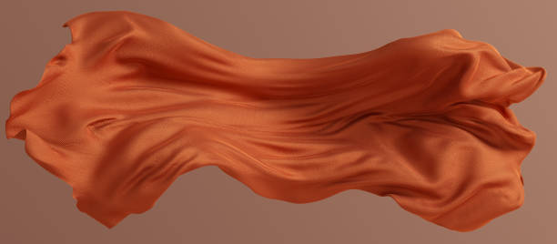 istock elegant fabric texture fluttering in the wind, flying brown blanket 3d rendering 1383987427