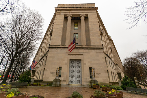 Washington DC, USA - February 6, 2023: The National Museum of African Art is part of the Smithsonian Institution and located on the National Mall in downtown Washington DC, USA.