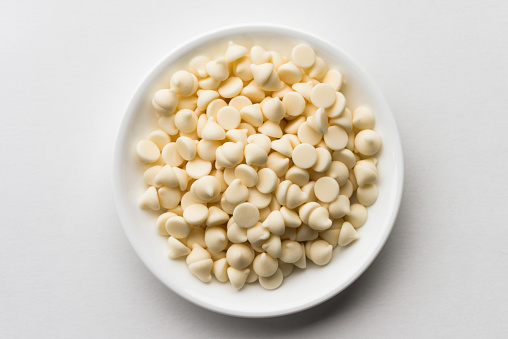 White Chocolate Chip Morsels in a Bowl