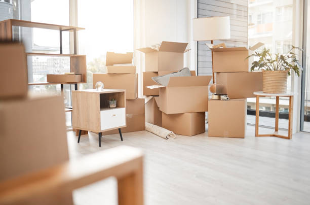 istock Shot of cardboard boxes stacked in a room while moving house 1384018261