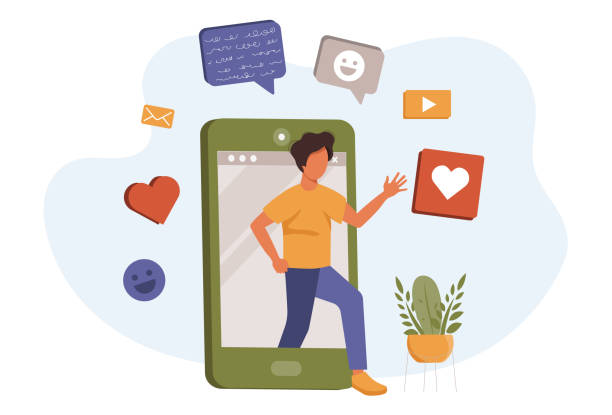 istock Blogging and journalism concept. Write you story. Blogger and smartphone. Flat vector design 1384019694