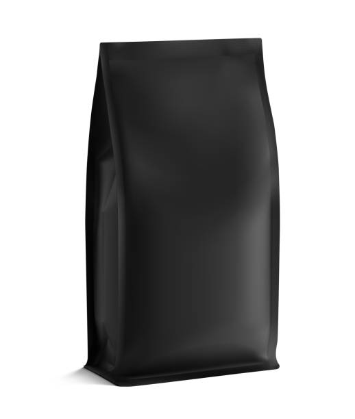 ilustrações de stock, clip art, desenhos animados e ícones de high realistic clean vertical stand bag mockup. - bag coffee bean bean food