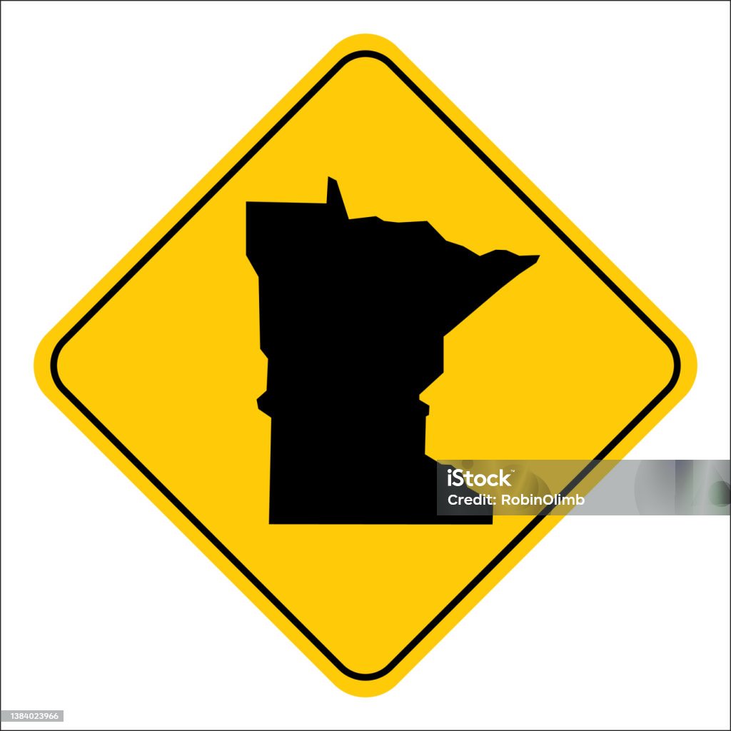 Mn Rim Sign Minnesota Map Road Sign Stock Illustration - Download Image Now ...