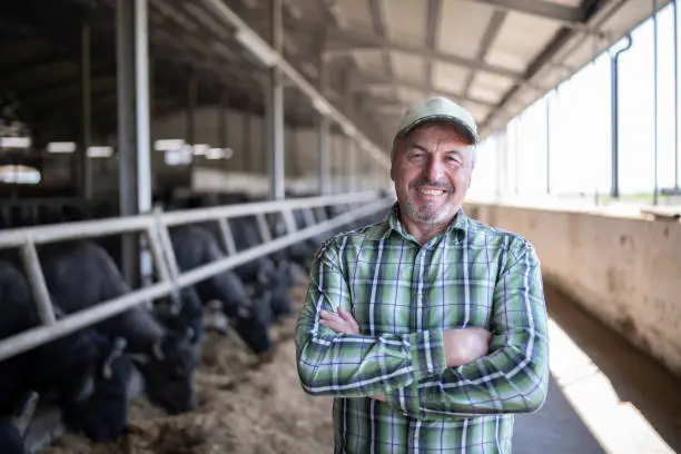 Photo of Successful smiling farmer.