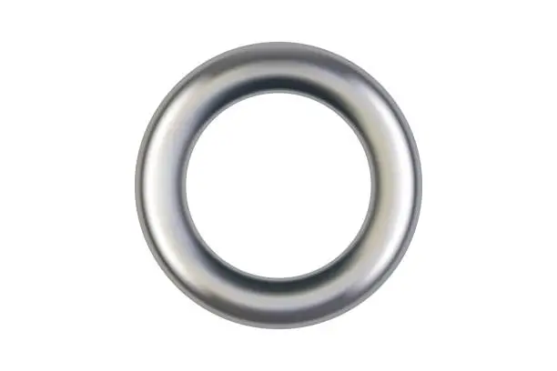 Vector illustration of Isolated realistic metal silver grommet ring for banner