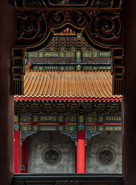 istock Architecture chinese style temple in Wat Borom Racha Kanchana Phi Sek Anuson. 1384056015