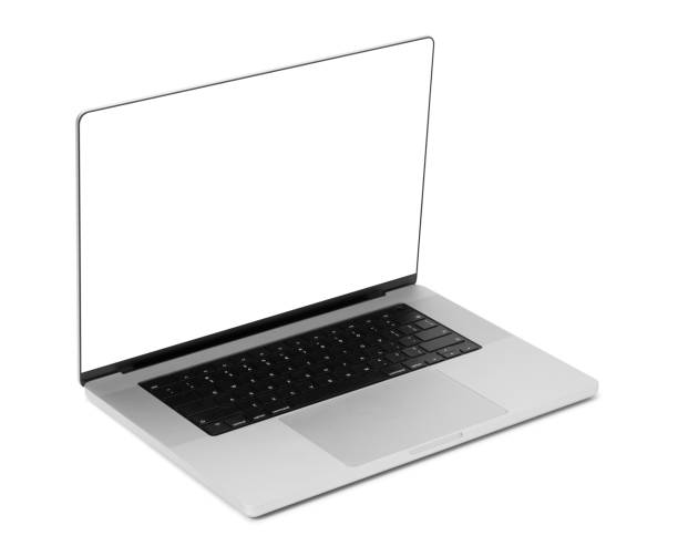 istock Laptop computer mockup isolated on white background with clipping path 1384079652