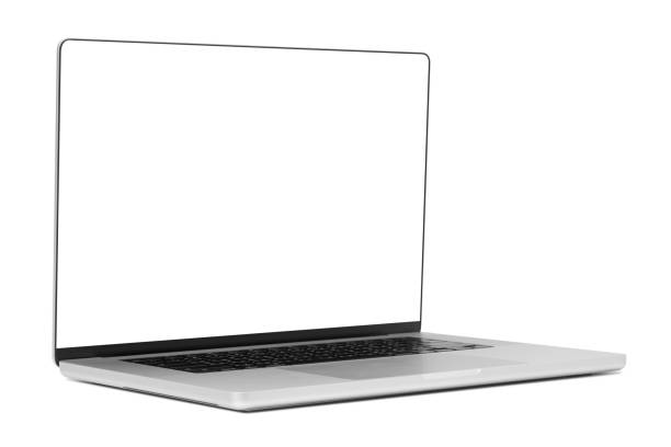 Laptop computer mockup isolated on white background with clipping path